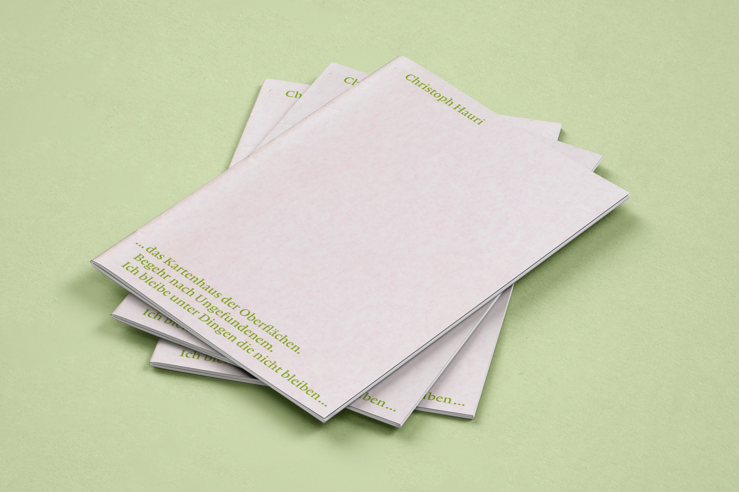 Captns Konzept und Gestaltung: Christoph Hauri, Gestaltung Heft Das Kartenhaus der Oberflächen