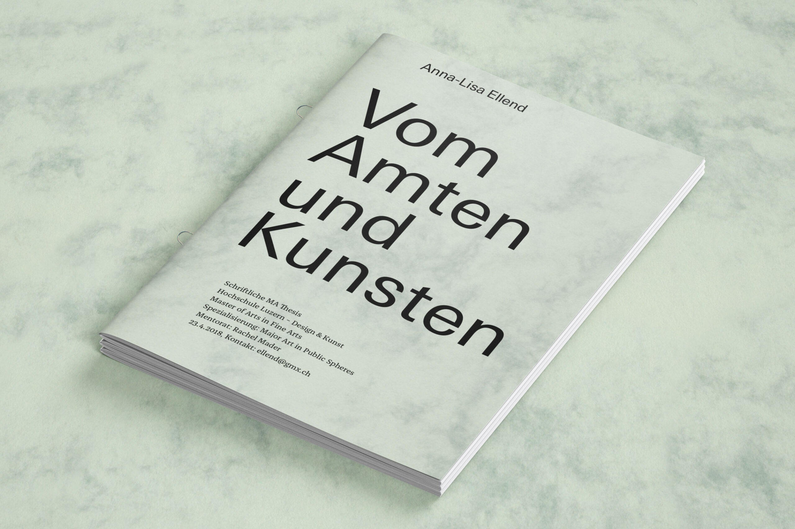Captns Konzept und Gestaltung: Broschüre «Vom Amten und Kunsten» von Anna-Lisa Ellend